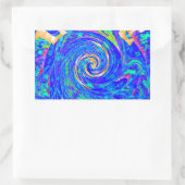 Beautiful Blue Liebe Print Flash Vektor Kunst Rechteckiger Aufkleber (Tasche)