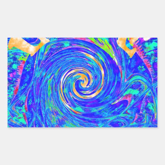 Beautiful Blue Liebe Print Flash Vektor Kunst Rechteckiger Aufkleber (Vorderseite)