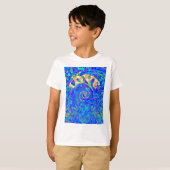 Beautiful Blue Liebe Print Flash Vektor Kunst T-Shirt (Vorne ganz)