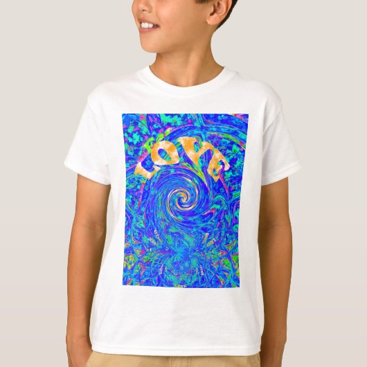 Beautiful Blue Liebe Print Flash Vektor Kunst T-Shirt (Vorderseite)