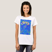 Beautiful Blue Liebe Print Flash Vektor Kunst T-Shirt (Vorne ganz)