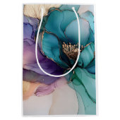 Beautiful Blue Lila Gold Floral Brautparty Mittlere Geschenktüte (Vorderseite)