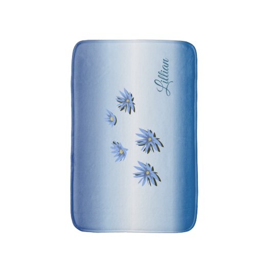 Beautiful Blue Lilies Badematte (Vorderseite Vertikal)