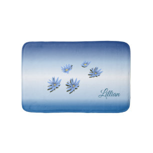 Beautiful Blue Lilies Badematte