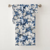 Beautiful Blue Magnolia Badhandtuch Set (Insitu)