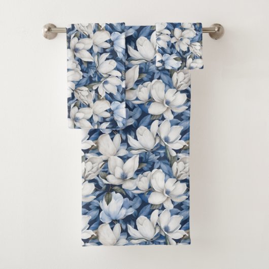 Beautiful Blue Magnolia Badhandtuch Set (Insitu)
