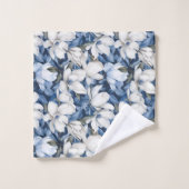 Beautiful Blue Magnolia Badhandtuch Set (Waschlappen)