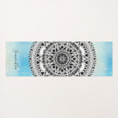 Beautiful Blue Mandala Geometric Pattern Name Yogamatte (Rückseite (Horizontal))