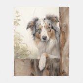 Beautiful Blue Merle Aussie Fleecedecke (Vorderseite)