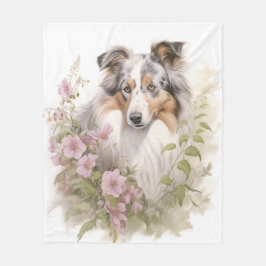 Beautiful Blue Merle Sheltie Fleecedecke