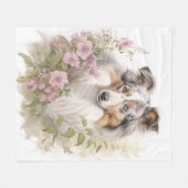 Beautiful Blue Merle Sheltie Fleecedecke (Vorderseite (Horizontal))