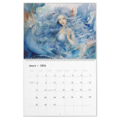 Beautiful Blue Mermaid Watercolor Kalender (Mär 2026)