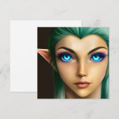 Beautiful Blue Mit Augen Fairy Feiertagskarte (Vorne/Hinten)