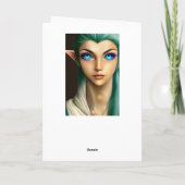 Beautiful Blue Mit Augen Fairy Geburtstag Karte (Rückseite)