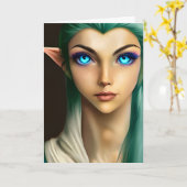 Beautiful Blue Mit Augen Fairy Geburtstag Karte (Gelbe Blume)