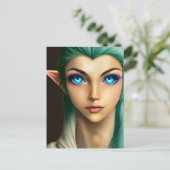 Beautiful Blue Mit Augen Fairy Postkarte (Stehend Vorderseite)