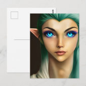 Beautiful Blue Mit Augen Fairy Postkarte (Vorne/Hinten)