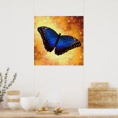 Beautiful Blue Morpho Butterfly Bokeh Poster (Küche)