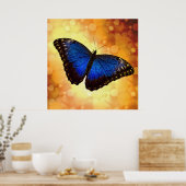 Beautiful Blue Morpho Butterfly Bokeh Poster (Küche)