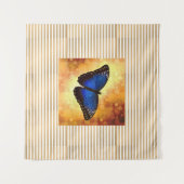 Beautiful Blue Morpho Butterfly Bokeh Poster Wandteppich (Vorderseite (Horizontal))