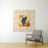 Beautiful Blue Morpho Butterfly Bokeh Poster Wandteppich (Beispiel (Horizontal))