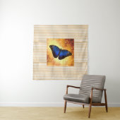 Beautiful Blue Morpho Butterfly Bokeh Poster Wandteppich (Beispiel)