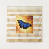 Beautiful Blue Morpho Butterfly Bokeh Poster Wandteppich (Vorderseite)