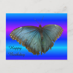 Beautiful Blue Morpho Butterfly Geburtstagskarte Postkarte