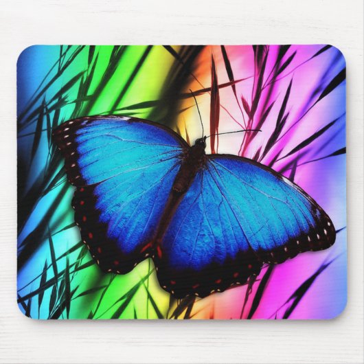 Beautiful Blue Morpho Butterfly Mousepad (Vorne)