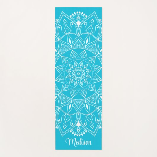 Beautiful Blue Name Mandala Yogamatte (Vorderseite)