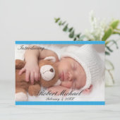 Beautiful Blue Newborn Boy Ankündigung (Stehend Vorderseite)