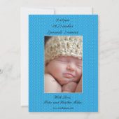 Beautiful Blue Newborn Boy Ankündigung (Rückseite)