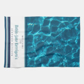Beautiful blue ocean waves inspired custom text ki geschirrtuch (Horizontal)