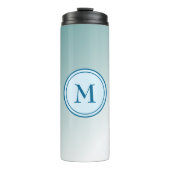 Beautiful Blue Ombre Monogram Thermosbecher (Vorderseite)