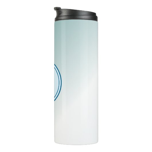 Beautiful Blue Ombre Monogram Thermosbecher (Nach rechts gedreht)