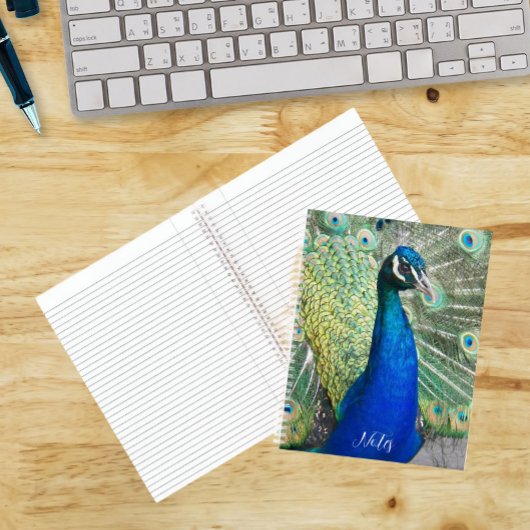 Beautiful Blue Peacock Feathers Foto Notizblock