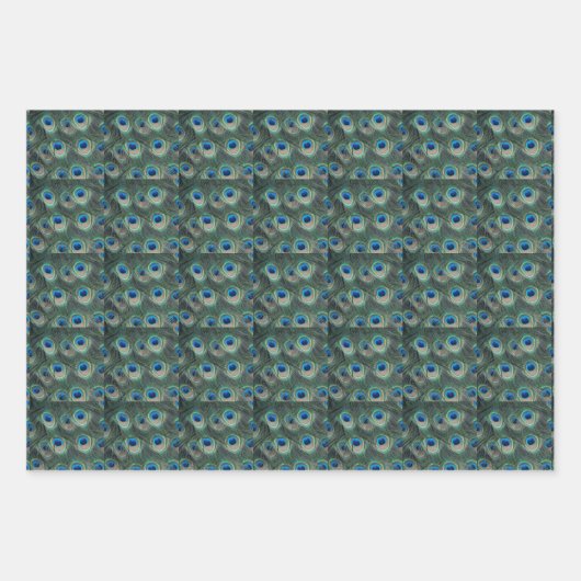 Beautiful Blue Peacock Feathers Geschenkpapier Set (Vorderseite 2)