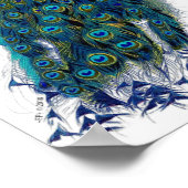 Beautiful Blue Peacock Nature Bird Schwanz Feather Poster (Ecke)