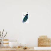 Beautiful Blue Peacock Nature Bird Schwanz Feather Poster (Küche)