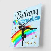 BEAUTIFUL BLUE PERSONALIZED GYMNAST CLOCK QUADRATISCHE WANDUHR (Winkel)