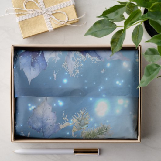 Beautiful Blue Poinsettias & Sea Turtle Decoupage Seidenpapier (Geschenk)