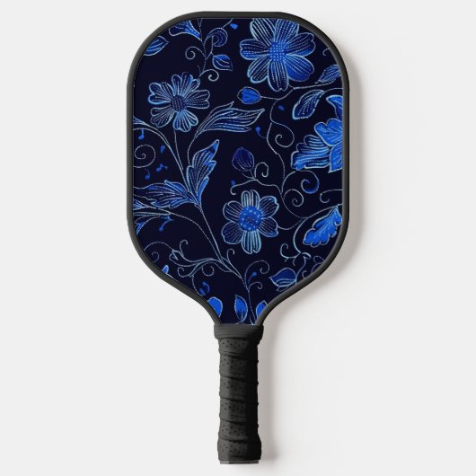 Beautiful Blue Pro Floral Pickleball Paddle (Vorderseite)