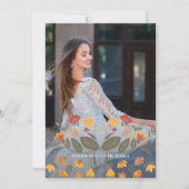 Beautiful Blue Quinceanera Fiesta Danke Foto Einladung (Vorderseite)