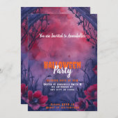 Beautiful Blue Red Arch Halloween-Party Einladung (Vorne/Hinten)