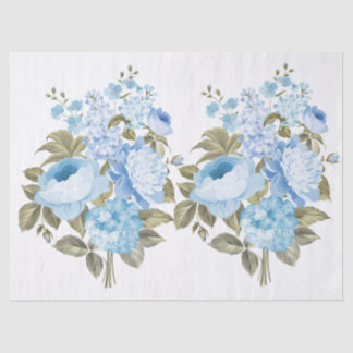 Beautiful Blue Rose & Blume Dekoupage Seidenpapier