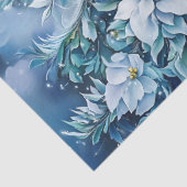 Beautiful Blue Santa & Poinsettias Decoupage Seidenpapier (Detail)