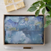Beautiful Blue Santa & Poinsettias Decoupage Seidenpapier (Geschenk)