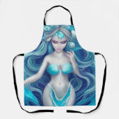 Beautiful Blue Seashell Mermaid Graphic Schürze (Vorderseite)