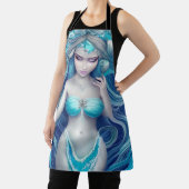 Beautiful Blue Seashell Mermaid Graphic Schürze (InSitu)