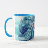 Beautiful Blue Seashell Mermaid Graphic Tasse (Links)